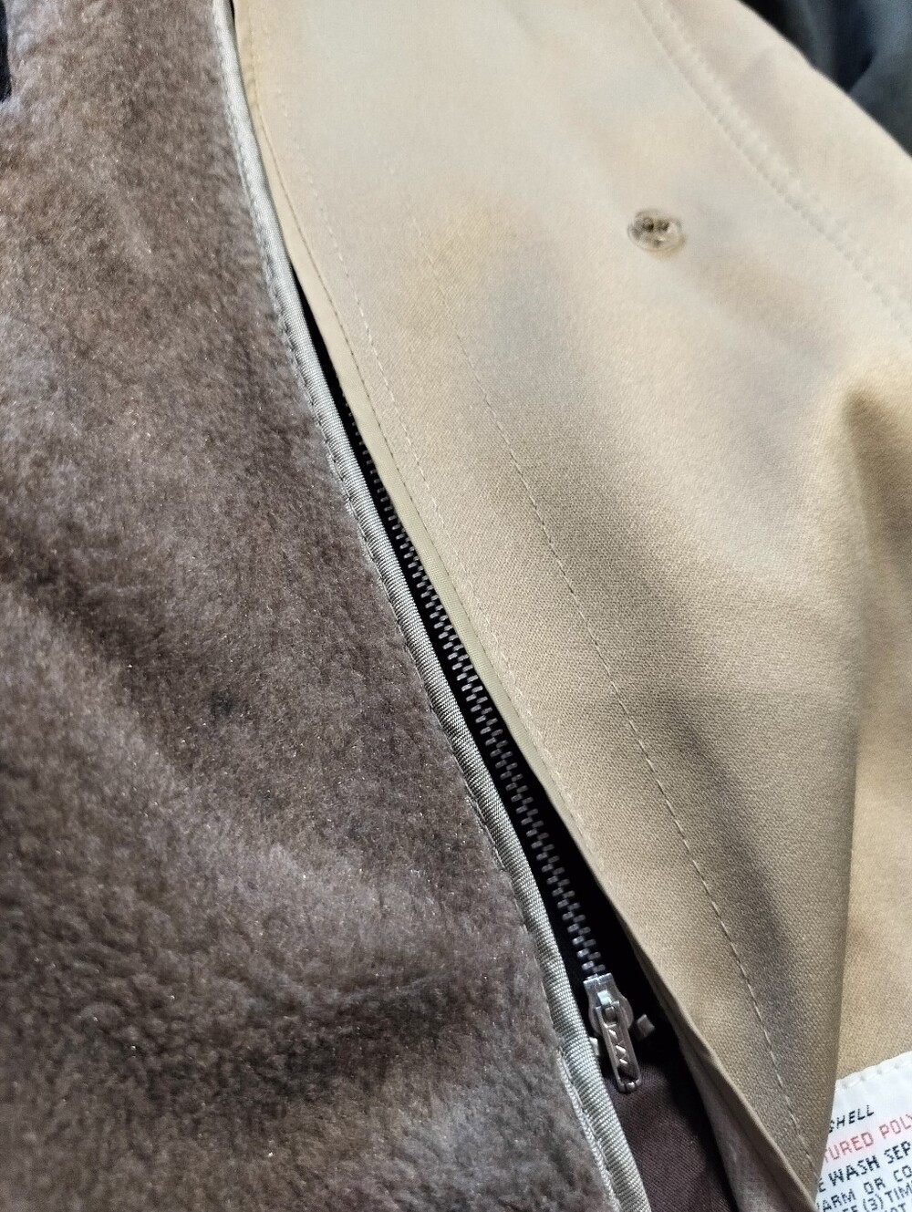 Vintage 70s London Fog Maincoats Khaki Trench Coat Impeccable Sherpa Lining 16P - Picture 10 of 13